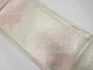 本場筑前博多　佐賀錦　抽象山並に雲模様織り出し　全通袋帯